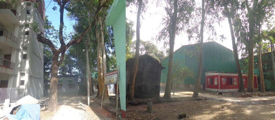 ঝুঁকির মধ্যে ফুলবাড়ী উপজেলা পরিষদের পুরনো ভবনগুলো 