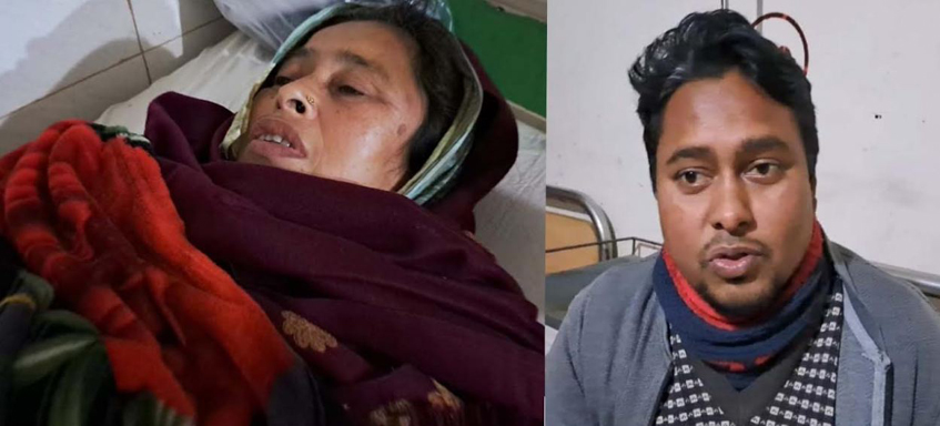 সান্তাহারে জমিজমার বিরোধে মা ও ছেলেকে মারপিটে আহত করার অভিযোগ