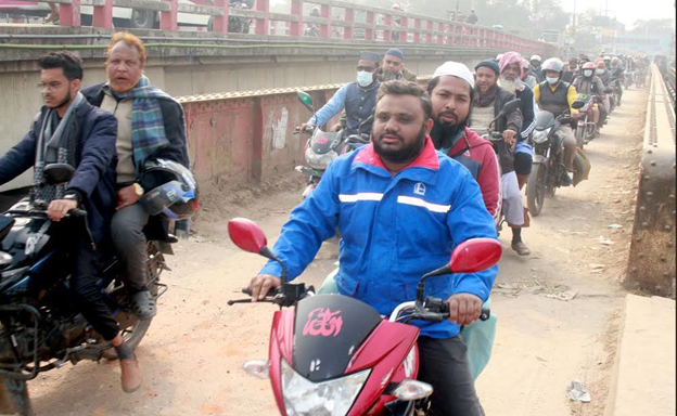  জামায়াতে ইসলামীর আমীরের আগমন উপলক্ষে ফুলবাড়ীতে মোটরসাইকেল শোভাযাত্রা