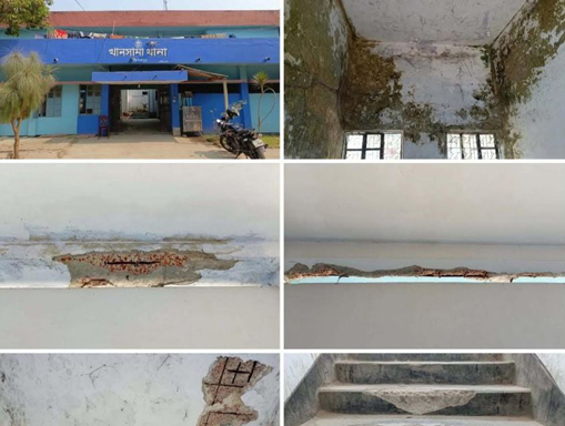 খানসামায় জরাজীর্ণ ভবনে ঝুঁকি নিয়েই চলছে থানার কার্যক্রম