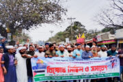 ফিলিস্তিন ও ভারতে মুসলমান হত্যার প্রতিবাদে বীরগঞ্জে বিক্ষোভ মিছিল ও সমাবেশ