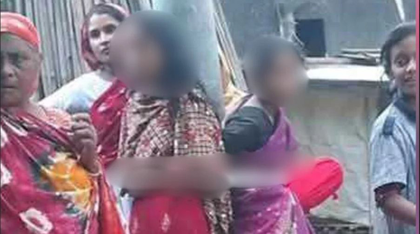 হাকিমপুর হিলিতে মা-মেয়েকে খুঁটিতে বেঁধে নির্যাতন, ছবি ভাইরাল