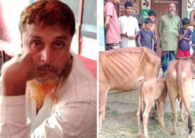 বোয়ালমারীতে গরু চোরকে হাতেনাতে ধরে পুলিশে দিলো জনতা 