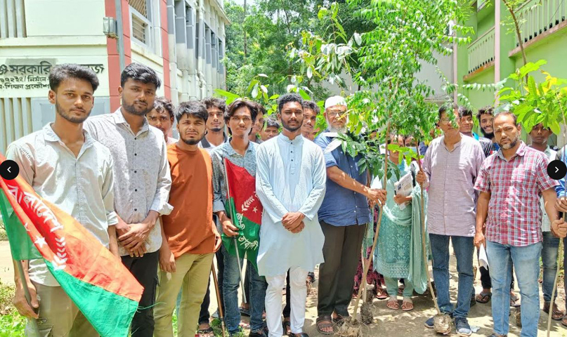 বীরগঞ্জ কলেজ ছাত্রদলের বৃক্ষরোপণ কর্মসূচি পালন