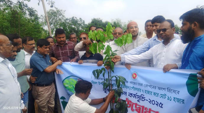 বিরলে একইদিনে ৯১ হাজার বৃক্ষ রোপণ