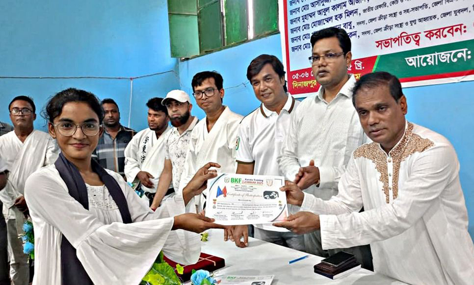 দিনাজপুর জিমন্যাসিয়ামে রংপুর বিভাগীয় সিতো-রিউ কারাতে প্রশিক্ষণ ক্যাম্প ও কর্মশালা ড্যান গেডিং ও প্রশিক্ষণ ক্যাম্প সম্পন্ন 