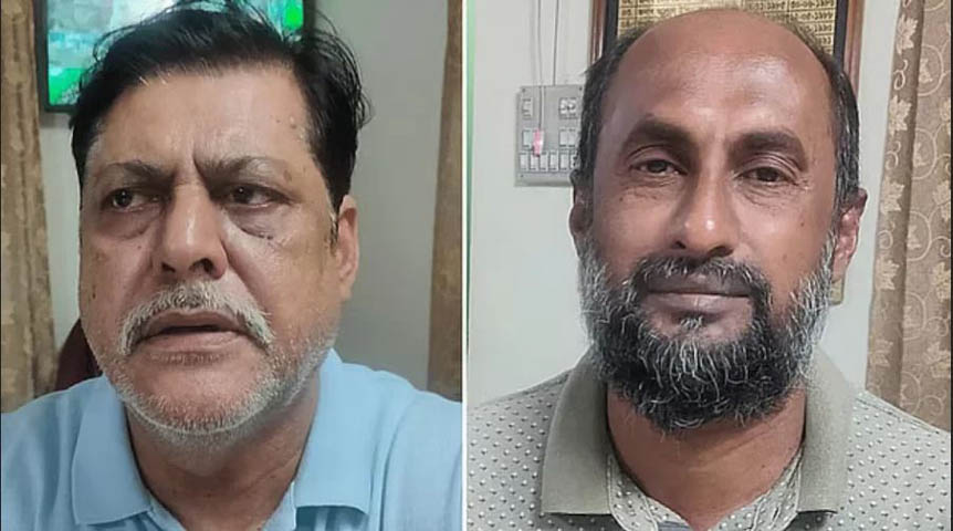 দিনাজপুরের বিরামপুর সীমান্ত দিয়ে ভারতে পালনের সময় বরিশাল ও ঝালকাঠির দুই আওয়ামী লীগ নেতা আটক