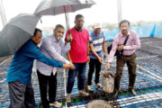 দিনাজপুরে মা ও শিশু স্বাস্থ্যসেবা প্রতিষ্ঠান অরবিন্দ শিশু হাসপাতালে ভবনের ৭তলার ছাদ ঢালাই সম্পন্ন