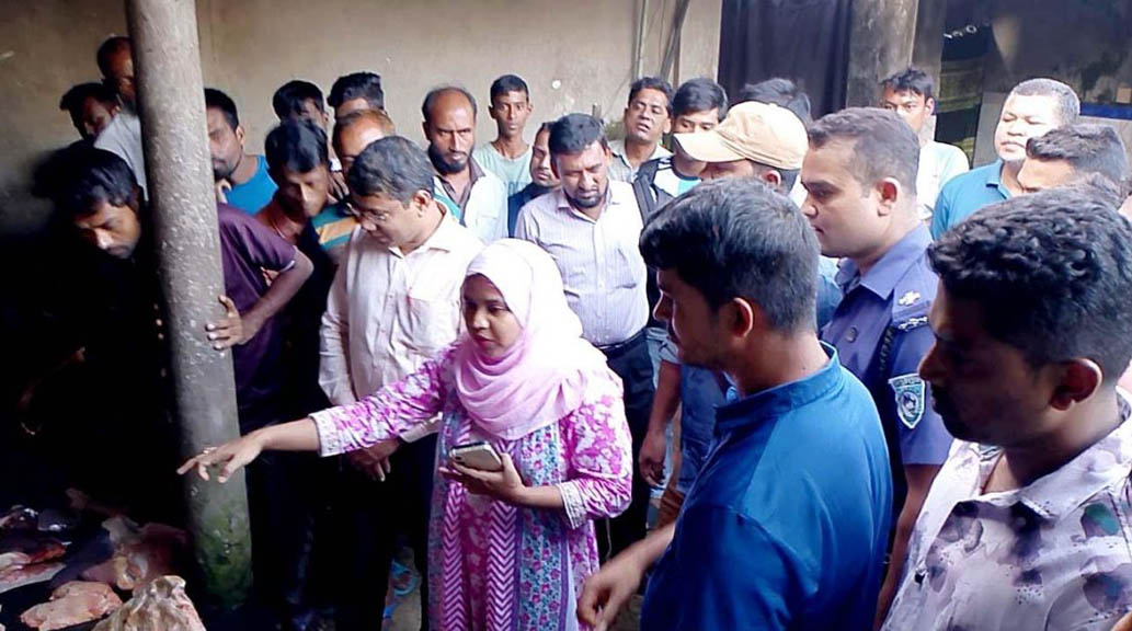 চিরিরবন্দরে মাংস ব্যবসায়ীকে জরিমানা