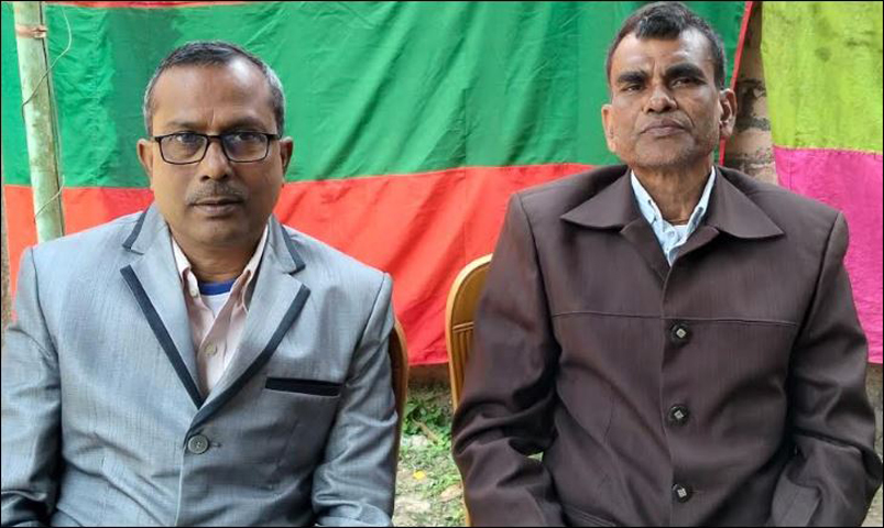 সোনাতলায় পুজা উদযাপন পরিষদের সভাপতি বিকাশ সম্পাদক মনোরঞ্জন