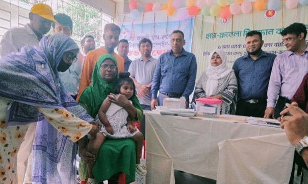 ধুনটে হাম-রুবেলা টিকাদান কর্মসূচির উদ্বোধন