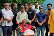 ধুনটে শতবর্ষী হারানি বেগমের মুখে হাসি, পেলেন হুইল চেয়ার