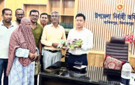হাকিমপুরে নবাগত ইউএনও জর্জ মিত্র চাকমা যোগদান করায় ফুলেল শুভেচছা