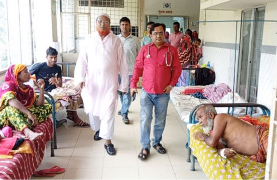 পাঁচবিবি উপজেলা স্বাস্থ্য কমপ্লেক্স পরিদর্শন করেন বিএনপি সভাপতি ডালিম