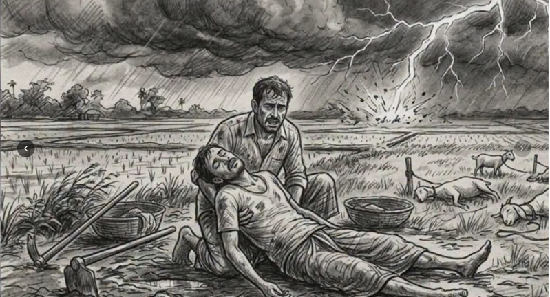 বদরগঞ্জে বজ্রপাতে নিহত ১ আহত ১