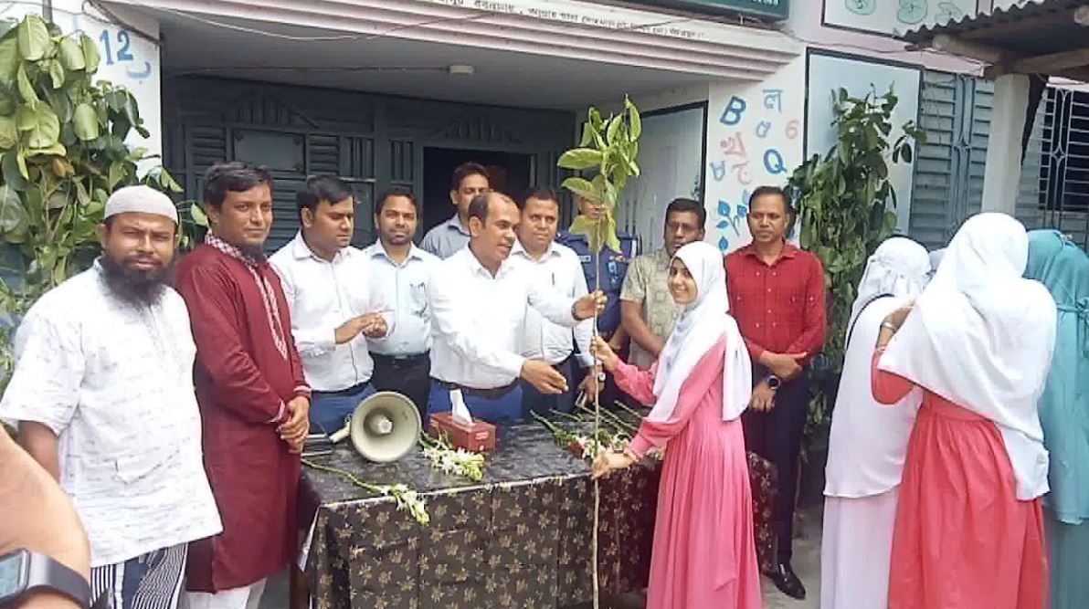 মোকামতলায় তিন শিক্ষাপ্রতিষ্ঠানে বৃক্ষরোপণ শিক্ষার্থীদের মাঝে চারা বিতরণ