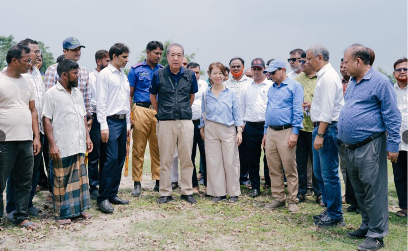 খানসামায় বেলান রিভার  রাবার ড্যাম সাইট পরিদর্শন করলেন জাইকার প্রতিনিধি দল