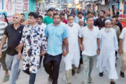ফুলবাড়ী কয়লাখনির পরিকল্পনা নিয়ে জাতীয় সংসদে প্রধানমন্ত্রীর বক্তব্যের প্রতিবাদে ফুলবাড়ীতে বিক্ষোভ মিছিল