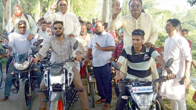 বিরলের ধর্মপুর ইউনিয়নের চেয়ারম্যান পদপ্রার্থী মানিরুল ইসলাম মানিকের শোডাউন অনুষ্ঠিত